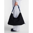 thumbnail image 2 of No Boundaries Womens Large Nylon Tote with Paracord Strap, Black, 2 of 4