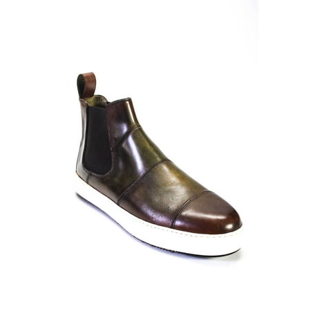 

Tardini Mens Distressed Leather Chelsea Boots Brown Size 9