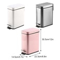 thumbnail image 4 of Bote de basura Naiovety Metal Blanco 30,5*22,3*14,5 cm, 4 of 6
