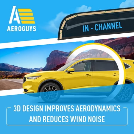 AEROGUYS Extra Durable Window Deflectors In-Channel Window Visors Rain Guards Fit for Acura MDX 2022-2026, Sun Visors, Wind Vent for Shades, Exterior Car Accessories - 4 pcs. AG0990