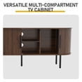 thumbnail image 4 of Hassch TV Stand for TVs up to 65", Modern Entertainment Center with 2 Sliding Doors, Media Console with Storage Shelf, Easy Assembly, Walnut, 4 of 7