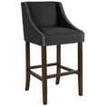 thumbnail image 2 of Merrick Lane Mid Century Upholstered Bar Stool, Charcoal, 2 of 13