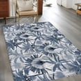 thumbnail image 2 of 3'x5' Area Rugs, Blue Tropical Leaves Indoor Outdoor Area Rug for Living Room Bedroom, Summer Palm Trees Botanical Washable Bathroom Rugs Kitchen Floor Carpet Mats Home Decor Aesthetic, 2 of 8