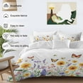 thumbnail image 3 of Country Sunflower 4 Piece Duvet Cover Set Twin Size Daisy Butterfly Lavender Farm Botanical Soft Bedding Set Comforter Cover, 1 Duvet Cover 1 Flat Sheets and 2 Pillowcases, 3 of 9
