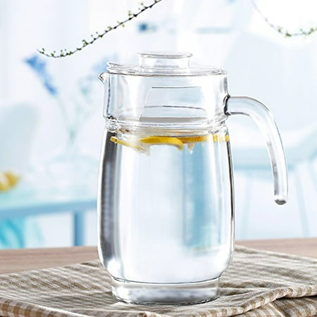 - All For You Green Apple Clear Glass Pitcher with Clear Lid 1.6 Liter / 54 OZ