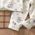 thumbnail image 4 of TOWED22 Toddler Baby Boy Clothes Contrast Color Sweatshirt Pullover Tops + Casual Pants Fall Winter Outfit Set Size:10-11 Y,Color:White, 4 of 6
