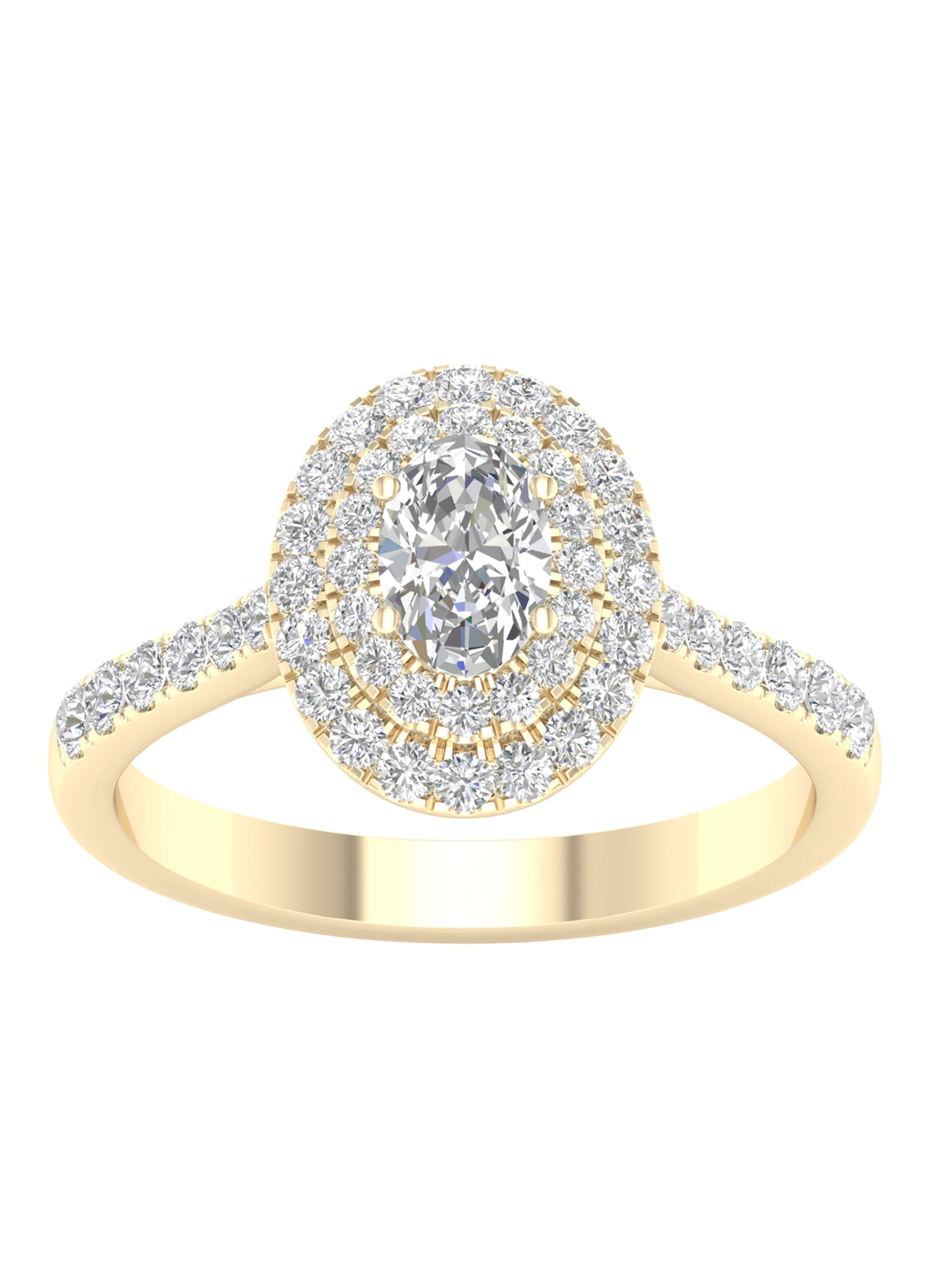 1/2 Carat Double Halo Diamond Ring in 10K Gold 