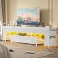 thumbnail image 2 of 63" TV Stand with 6 Drawers  4 Side Storage Bags & Shelves,for 65/70/75 Inch TV, Entertainment Center with Led Light and Power Outlets,White, 2 of 8