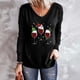 thumbnail image 2 of Tops Para Mujer Elegante Blusa Casual Camisas de Manga Larga Otoño Con Cuello en V Primavera Navidad Impreso Tees Camisa Odeerbi  ODB170657, 2 of 5