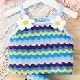 thumbnail image 6 of mgoYE Toddler Girl Clothes 5t Toddler Girl Clothes Toddler Summer Outfits Sleeveless Halter Top Ruffle Short Set Cute Kids Clothes Girls(Blue,2-3 Years), 6 of 7