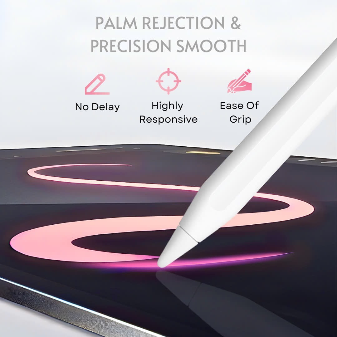 PS1-Pro Stylus Pen for Apple iPad 2018-2025｜Fast Charge Custom Shortcuts Pixel-Perfect with Metal Chrome Tip｜Pencil for iPad 11th & 10th Generation, Pro 11"/12.9"/M4, Air 3/4/5/M2/M3, mini 5/6th Gen