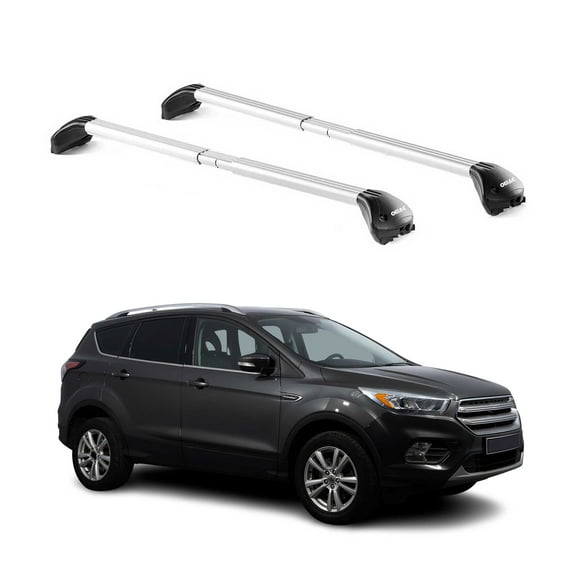 OMAC Roof Rack Cross Bars Luggage Carrier for Ford Escape 2013-2019 Alu Silver 2Pcs