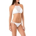 thumbnail image 2 of No Boundaries Juniors Crochet High Neck Bikini Top, 2 of 6
