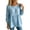 Light Blue, variant on Flowy Women Blouse Short Sleeve Puff Sleeve Round Neck Blouse Round Neck For Travel, Office, and Daily Wear Polyester Black Blouse For Women - XXL,All Season Blouse For Women For Christmas
