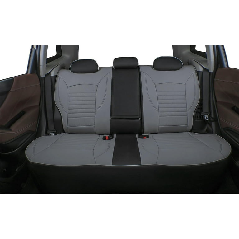 Ekr Custom Fit Forester Car Seat Covers for Select Subaru Forester 2019 2020 2021 2022 2023 2024 Full Set Leather Black Gray