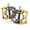 Black-Gold, variant on BUCKLOS Mountain Bike Pedals, CNC Machined Aluminum Flat Bike Pedals with DU Bearings, Anti-Slip Bicycle Platform Pedals with Reflective Strips for MTB, Road Bike, BMX & Commuting