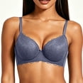 thumbnail image 2 of Njagoc3 Wireless Bras for Women Plus Size V Neck Lace Bowknot Fine Straps Everyday Comfortable Support Bra, 2 of 6