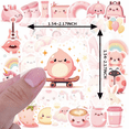 thumbnail image 6 of LUUFILx 50pcs Cute Kawaii Dessert with Cherry Face Stationery Sticker Set Water Bottle Laptop Scrapbook Phone, 6 of 9