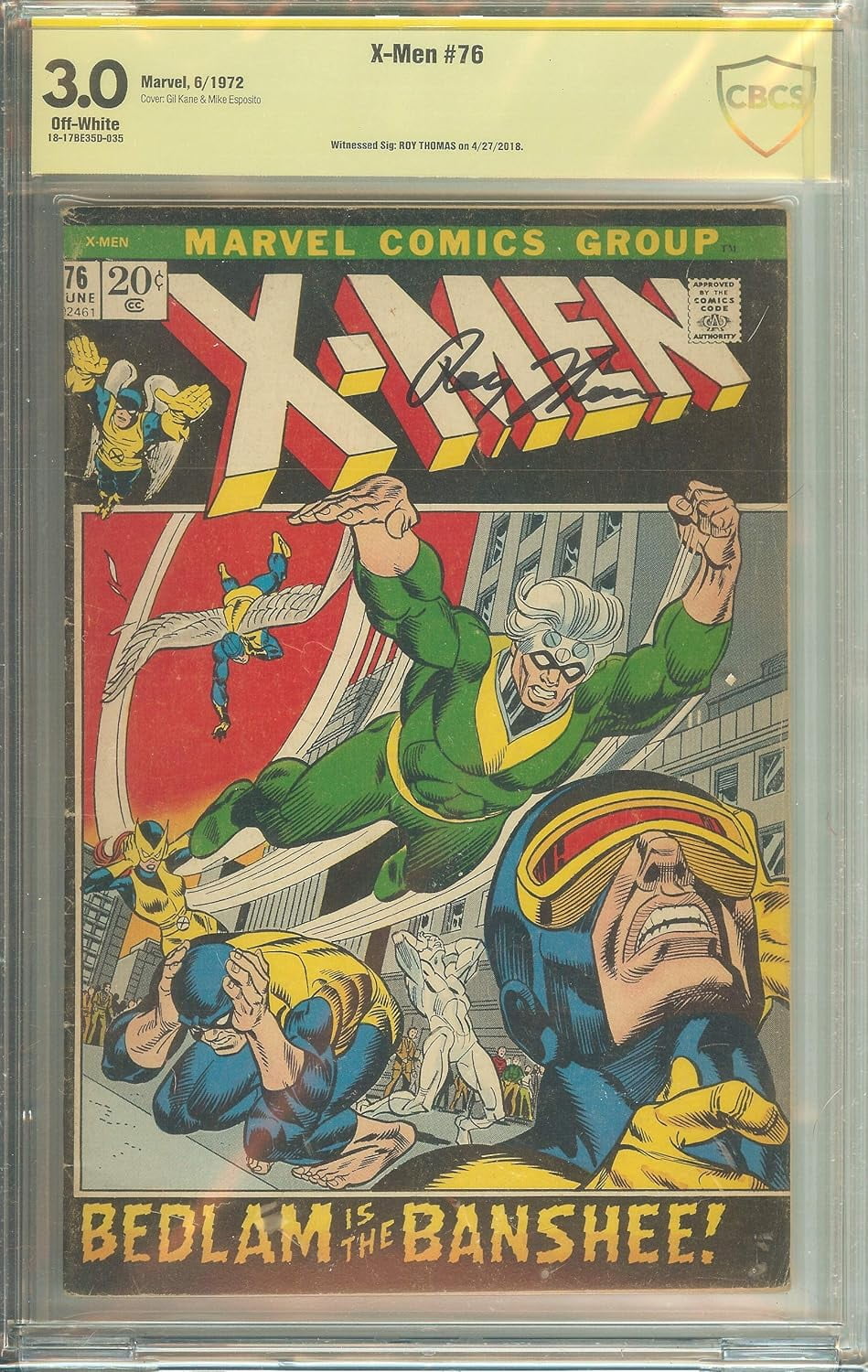 Autographed X-Men #76 CBCS 3.0 Signed Roy Thomas