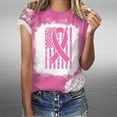 thumbnail image 4 of Luxalzxs Breast Cancer Awareness Shirts Women Pink Ribbon October Cancer Fighter T-Shirt Short Sleeve Round Neck Blouse Tops, 4 of 5