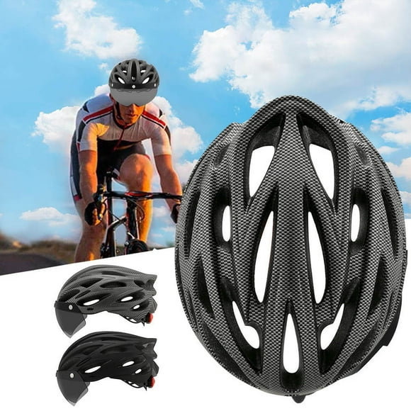 Men And Women Cycling Helmet Road Mountain Bike Helmet With Visor Lamp