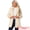 Apricot, variant on Women's Lapel Faux Fur Fuzzy Warm Jacket Overcoat L Dusty Pink