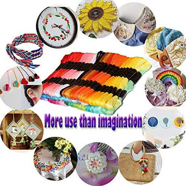 MOYYON 122 Skeins Embroidery Floss - Embroidery Thread - Friendship Bracelet String with Free Set of 30 Pcs Floss Bobbins for Cross