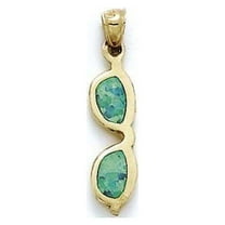 14k Yellow Gold Simulated Opal Sunglass Pendant
