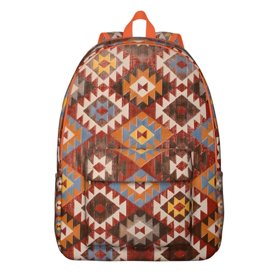 Floral Bohemian Lightweight Travel Backpack – Artistic Rustic Style Canvas Bookbag for Students, Daily Use, Outdoor Adventures, Gym, Short Trips