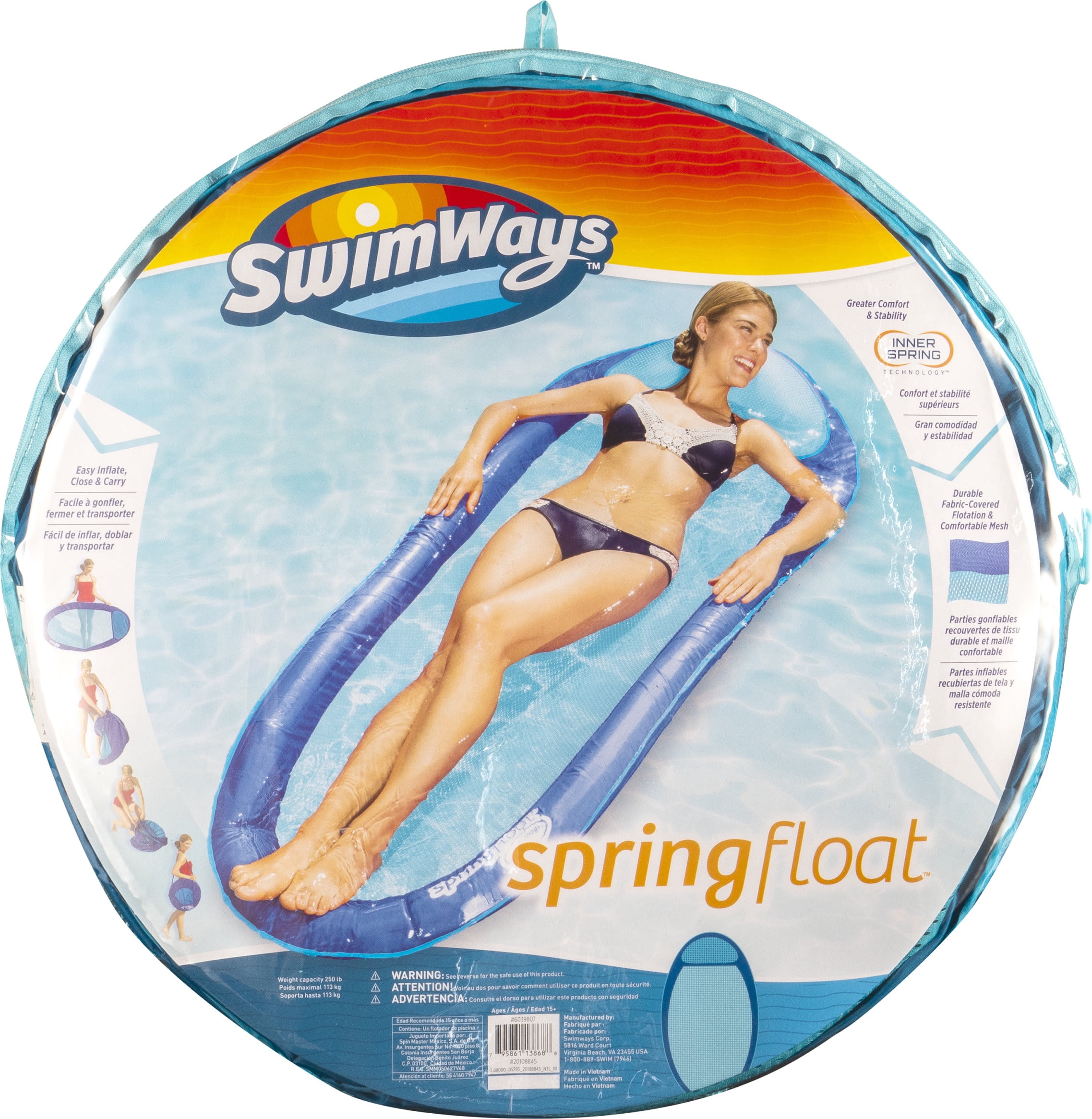 SwimWays Original Spring Float - Floating Swim Hammock for Pool or Lake