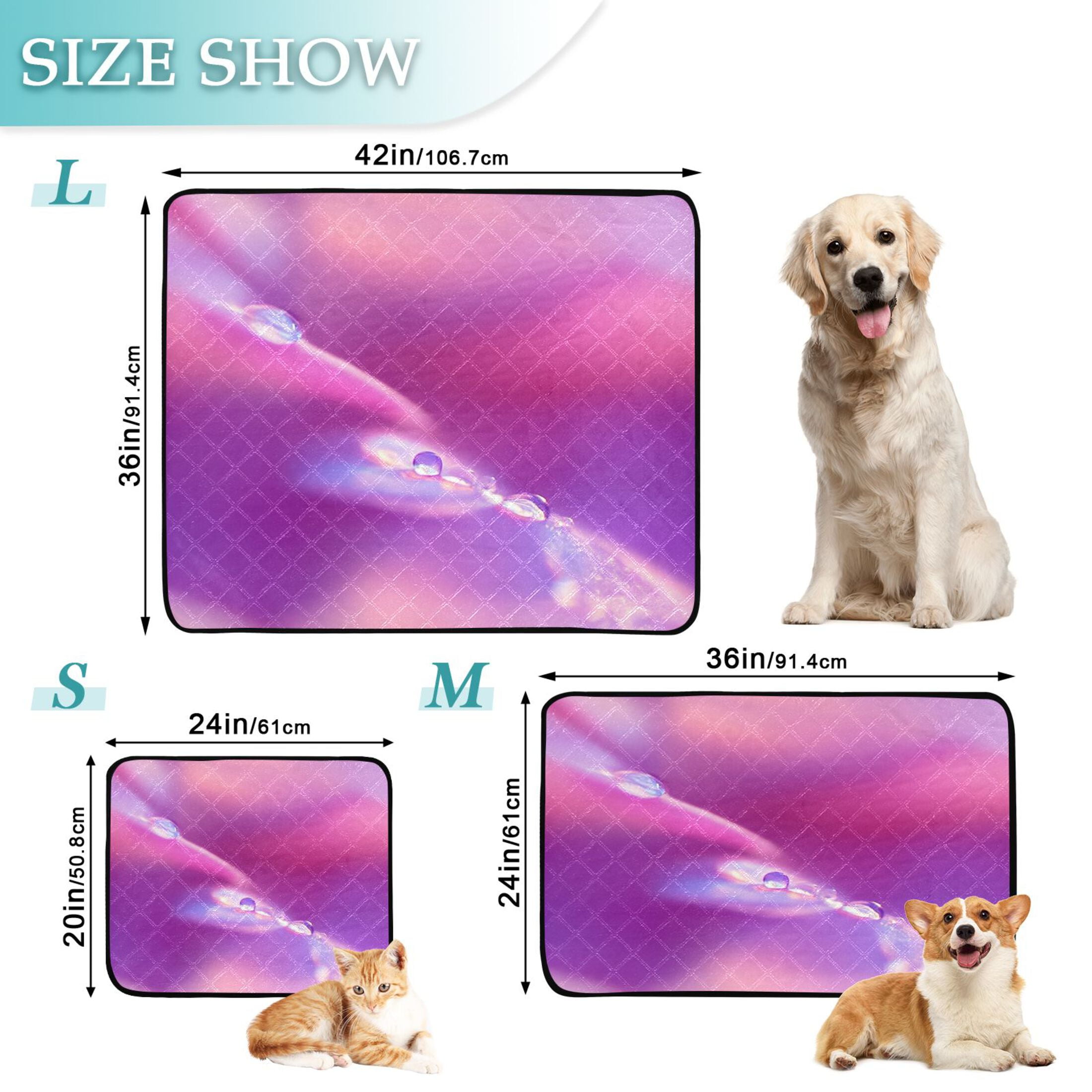 Washable Pet Pee Pads with Super Absorbent Reusable Training Pads for Dogs & Cats Pink Petal