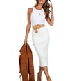 thumbnail image 2 of SAYOO Women Fashion Solid Color Tank Top Stylish Sleeveless Crop Top, 2 of 5