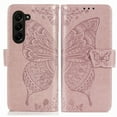 thumbnail image 2 of Wallet Case for Samsung Galaxy Z Fold 5, Butterfly Embossed PU Leather Magnetic Closure Kickstand Card Slots with Wrist Strap for Girls Women for Samsung Galaxy Z Fold 5, Rosegold, 2 of 14
