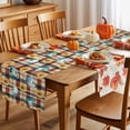 thumbnail image 5 of Fall Table Runner Thanksgiving Blue Pumpkin Table Runners Watercolor Sunflower Buffalo Plaid Cotton Linen Dresser Scarf Kitchen Dining Table Decor for Fall Holiday Party Decor 13x36 Inch, 5 of 9