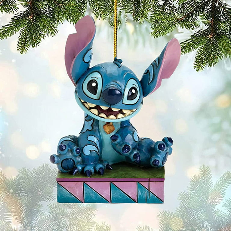 2023 New Disney's Lilo & Stitch Mickey Acrylic Christmas Tree Decorations  Family Car Backpack Pendant Girl's Kids New Year Gifts