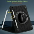 thumbnail image 6 of ELEHOLD Case for iPad 9th/8th/7th Generation, Heavy Duty Shockproof Case with Pencil Holder/Stand/Hand Strap/Shoulder Belt, Rugged Protective Cover for Boys Girls,Black, 6 of 10
