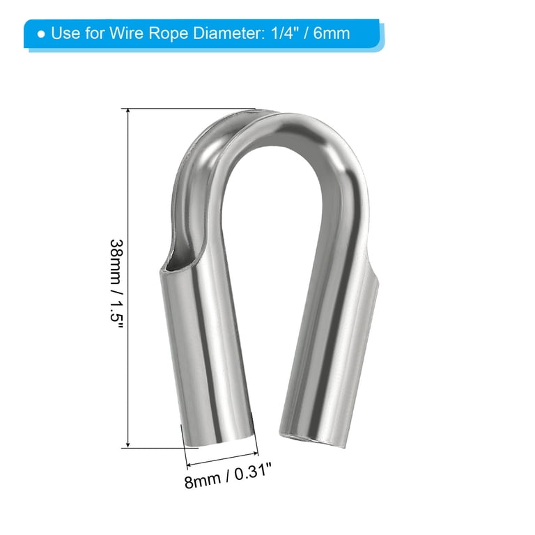 Wire Rope Thimbles 15-Pack M8 Stainless Steel Thimbles For 5/16" Wire Rope - 304 Grade Thimble Ring