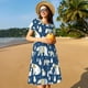 thumbnail image 4 of Easygdp cute winter bear para Vestido Transpirable de Mujer, Vestido Suelto de Manga Corta con Pliegues y Bolsillos para el Verano, 4 of 6