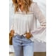 thumbnail image 2 of ABPHQTO Blusa de lunares suizos ahuecados de croché de encaje blanco para mujer, 2 of 5