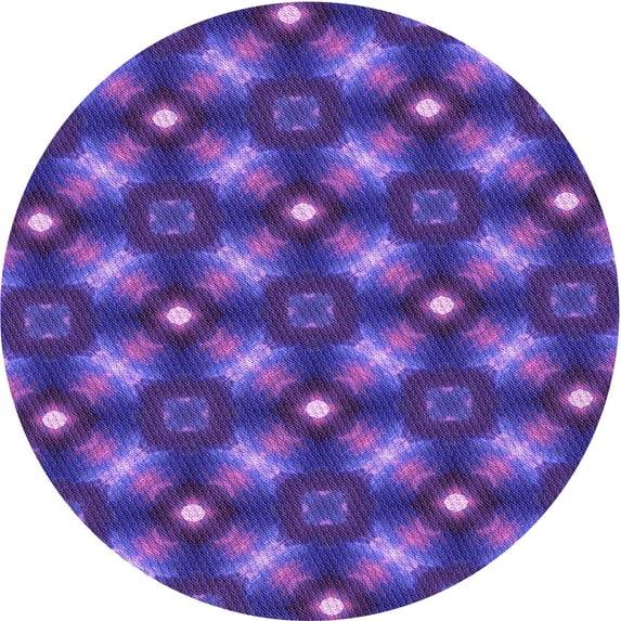 Ahgly Company Machine Washable Indoor Round Transitional Purple Amethyst Purple Area Rugs, 8' Round