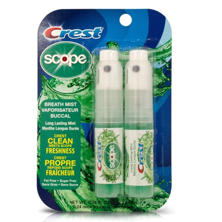 Scope Outlast Long Lasting Mint Breath Mist, 0.24 fl oz, 2 (Best Breath Mints For Smokers)