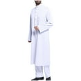 thumbnail image 4 of NaWent Open Front Muslim Clothes for Men Long Sleeve Islam Middle East Kaftan Islamic Thobe Robe Gown Shirt Dress Arab Wear White 10(XL), 4 of 4