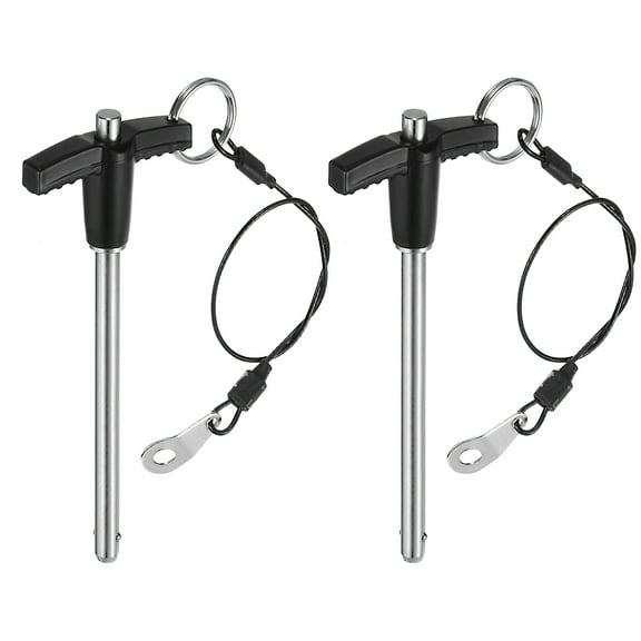 Uxcell 2Pack T Handle Lock Pins, 6mm x 70mm Usage Length Stainless Steel Push-Button Quick Release Pin