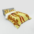 thumbnail image 3 of Ethnic Duvet Cover Set, Egyptian Hieroglyph with Symbolic Figure Retro Myth Papyrus Graphic, Bedding Set with Shams and Fitted Sheet, 3 Sizes, by Ambesonne, 3 of 3