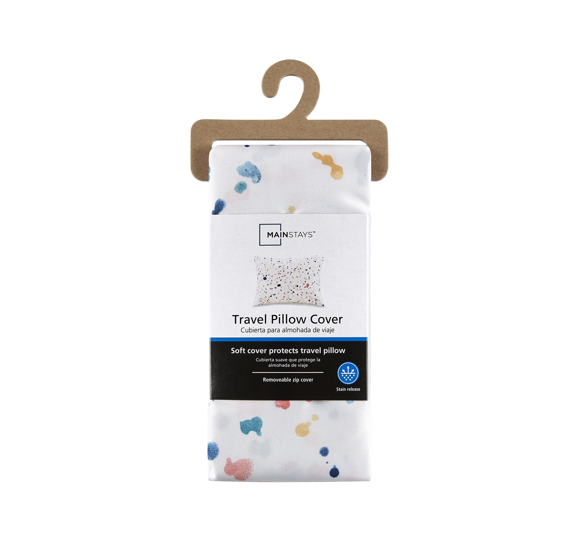 Mainstays Microfiber Travel Pillowcase Cover, Polka Dots, Zipper Closure, 15"x20", Designed for all ages