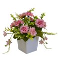 thumbnail image 1 of CNKOO Artificial Potted Flower Lifelike Fake Cloth Flower Plastic Flowerpot Simulation Floral Decor  Red, 1 of 8
