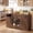 Dark Brown, variant on Keenstone Expandable Buffet Cabinet with Storage, 55.1" W Sideboard Cabinet with Drawers and Glass Doors, Coffee Bar Cabinet with Adjustable Shelves, White