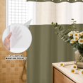 thumbnail image 3 of No Hook Shower Curtain, Sage Green Shower Curtains for Bathroom with See Through Top Window, Brown Solid Color Simple Abstract Waterproof & Washable Bath Curtain Long 72"x78", 3 of 9