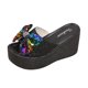 thumbnail image 1 of Amzcrzy Zapatos de mujer,Zapatos de mujer,Zapatillas de mujer, Zapatos de mujer con tacón inclinado, lentejuelas y lazo de suela gruesa con zapatillas de playa transpirables Sandalias Mujer Zapatilla, 1 of 6