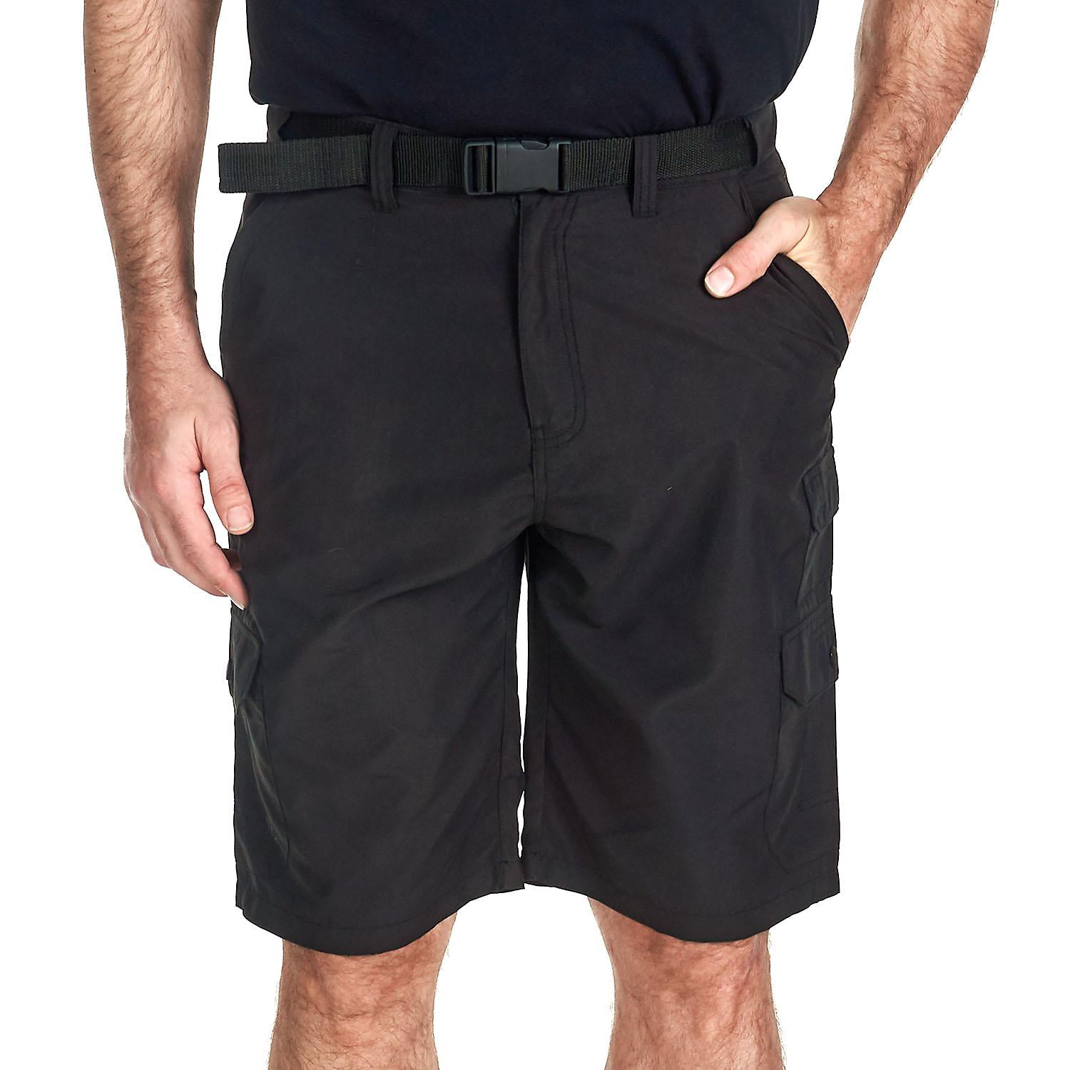 Microfiber Pocket Cargo Shorts in Black 